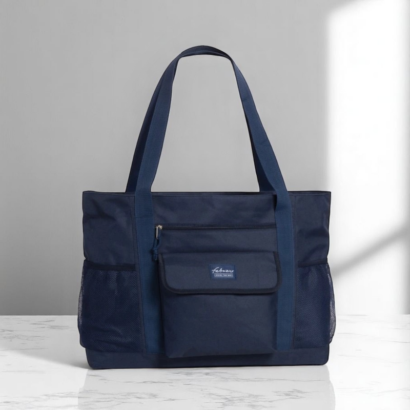 Голяма плажна чанта XXL в тъмно син цвят.