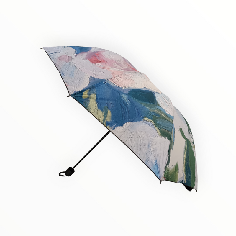 Луксозен дамски тройно сгъваем чадър