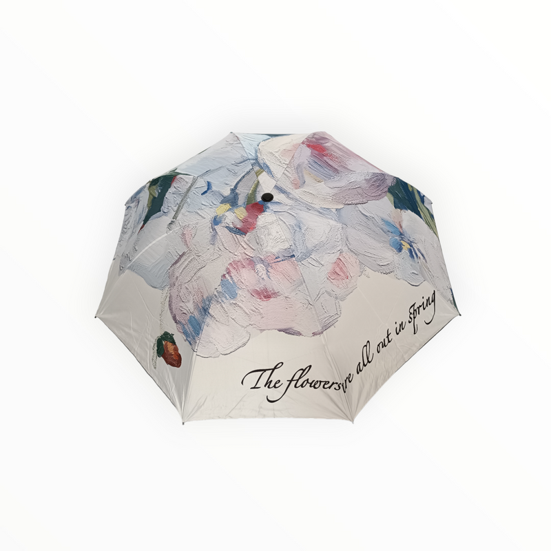 Луксозен дамски тройно сгъваем чадър