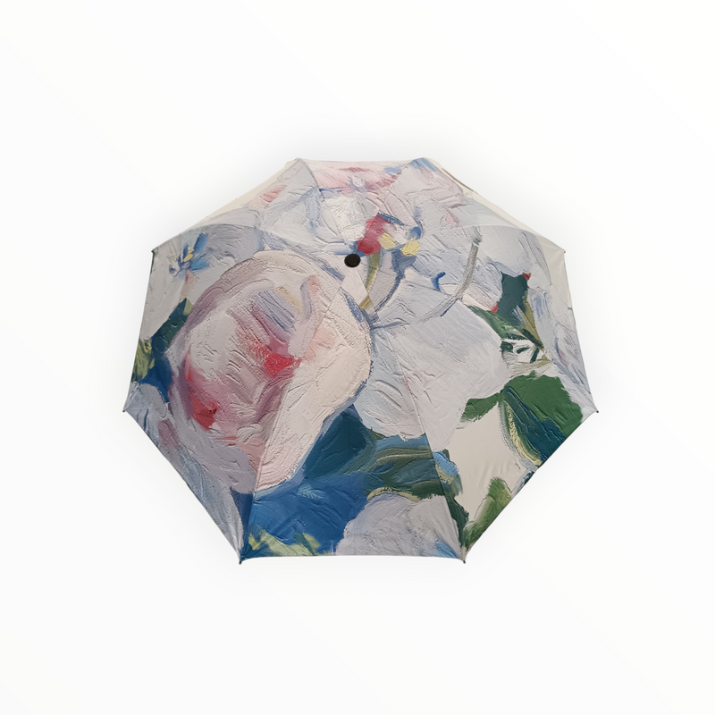 Луксозен дамски тройно сгъваем чадър