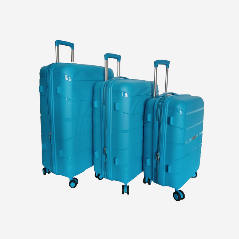 Куфар от PP с уширение в син цвят