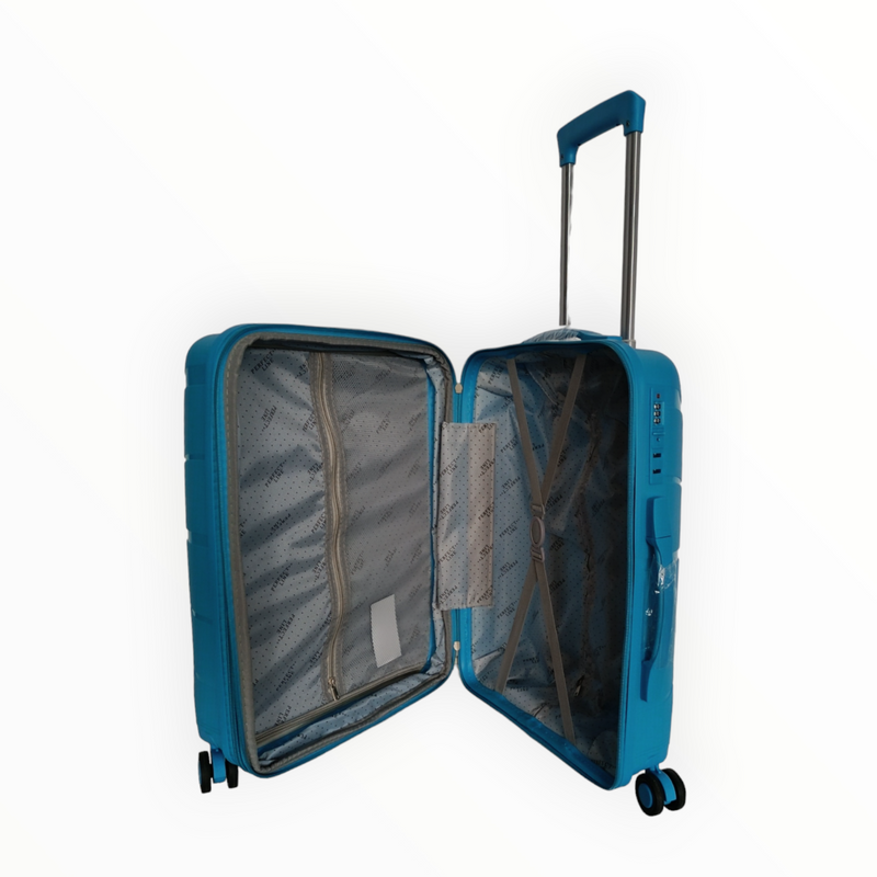 Куфар от PP с уширение в син цвят