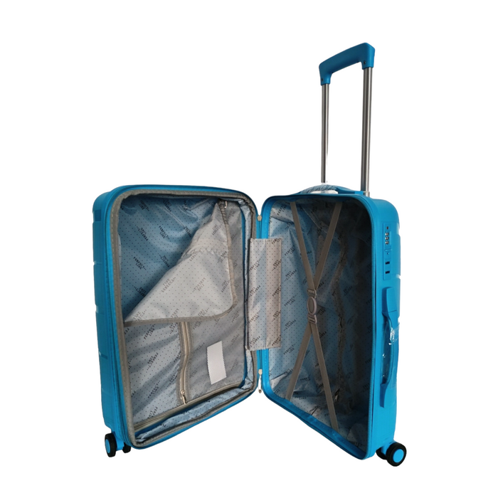 Куфар от PP с уширение в син цвят