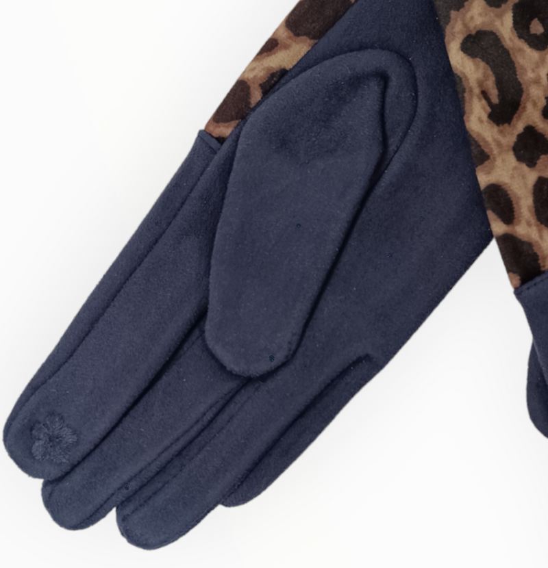 Дамски ръкавици с леопардов акцент