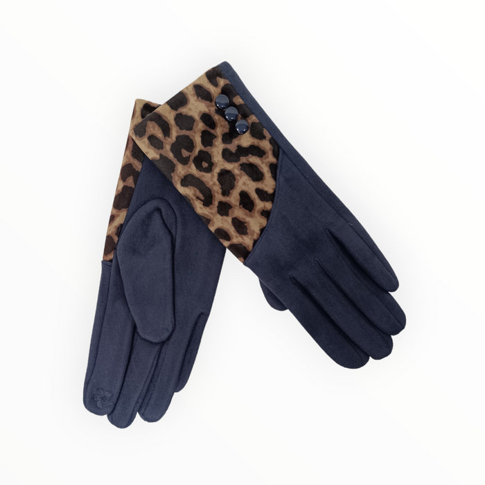 Дамски ръкавици с леопардов акцент