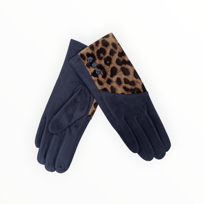 Дамски ръкавици с леопардов акцент