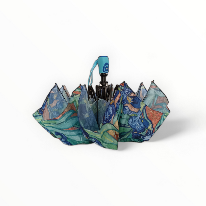 Полуавтоматичен сгъваем чадър "Сини ириси" на Винсент Ван Гог