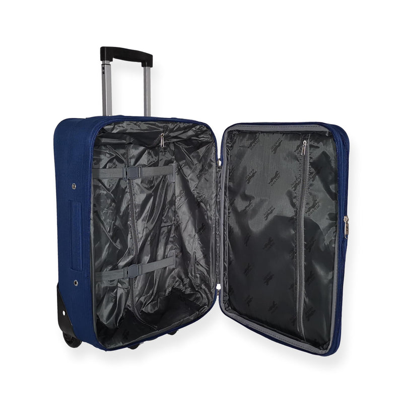 Текстилен куфар с две колела син