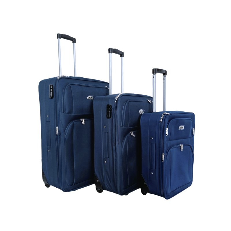 Текстилен куфар с две колела син