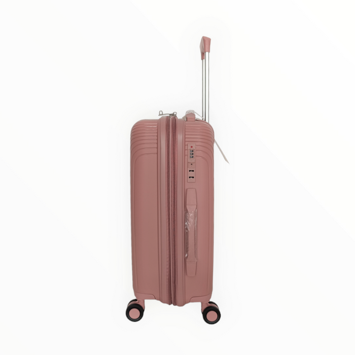 Куфар от PP с уширение в розов цвят