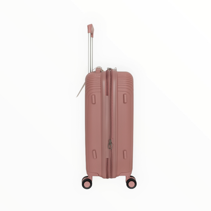 Куфар от PP с уширение в розов цвят
