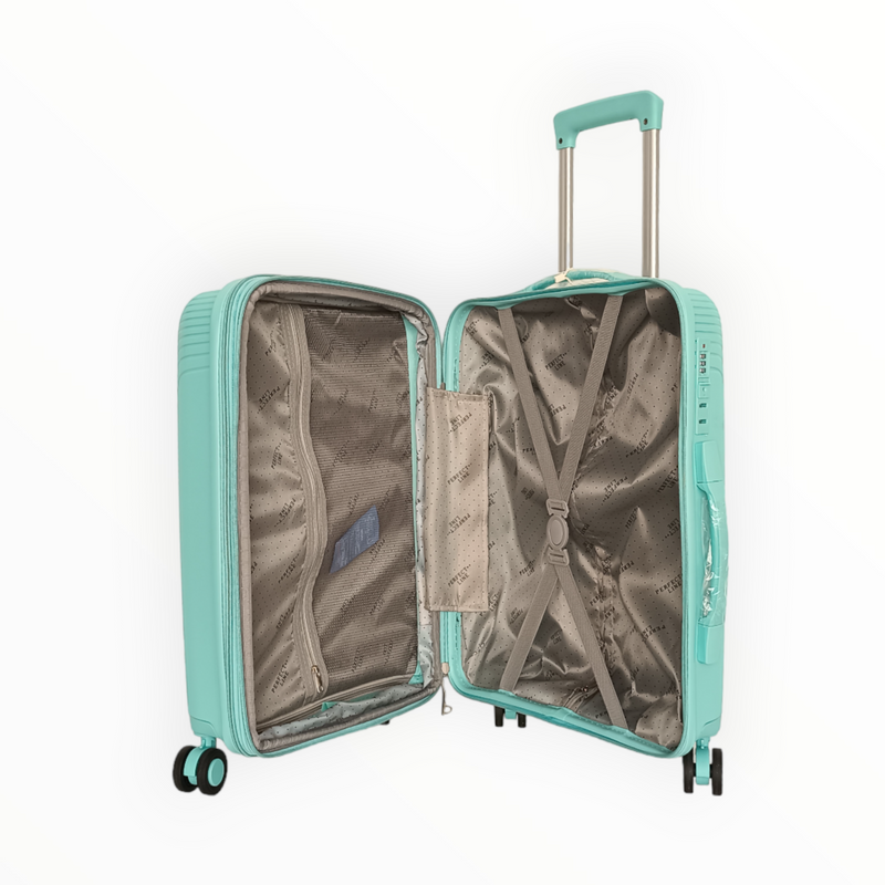 Куфар от PP с уширение в свеж ментов цвят