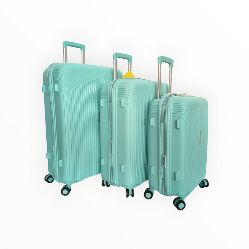 Куфар от PP с уширение в свеж ментов цвят