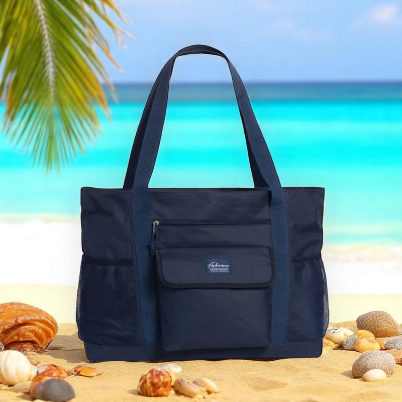 Голяма плажна чанта XXL в тъмно син цвят.