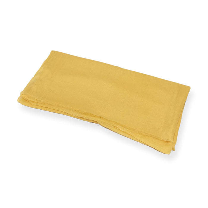 Едноцветен памучен шал цвят горчица