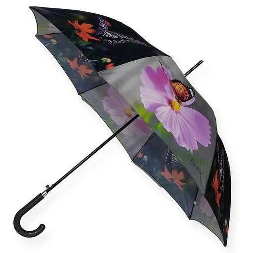 Дамски чадър с принт пеперуди Многоцветен