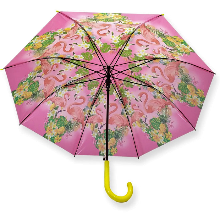 Елегантен чадър с принт фламинго.
